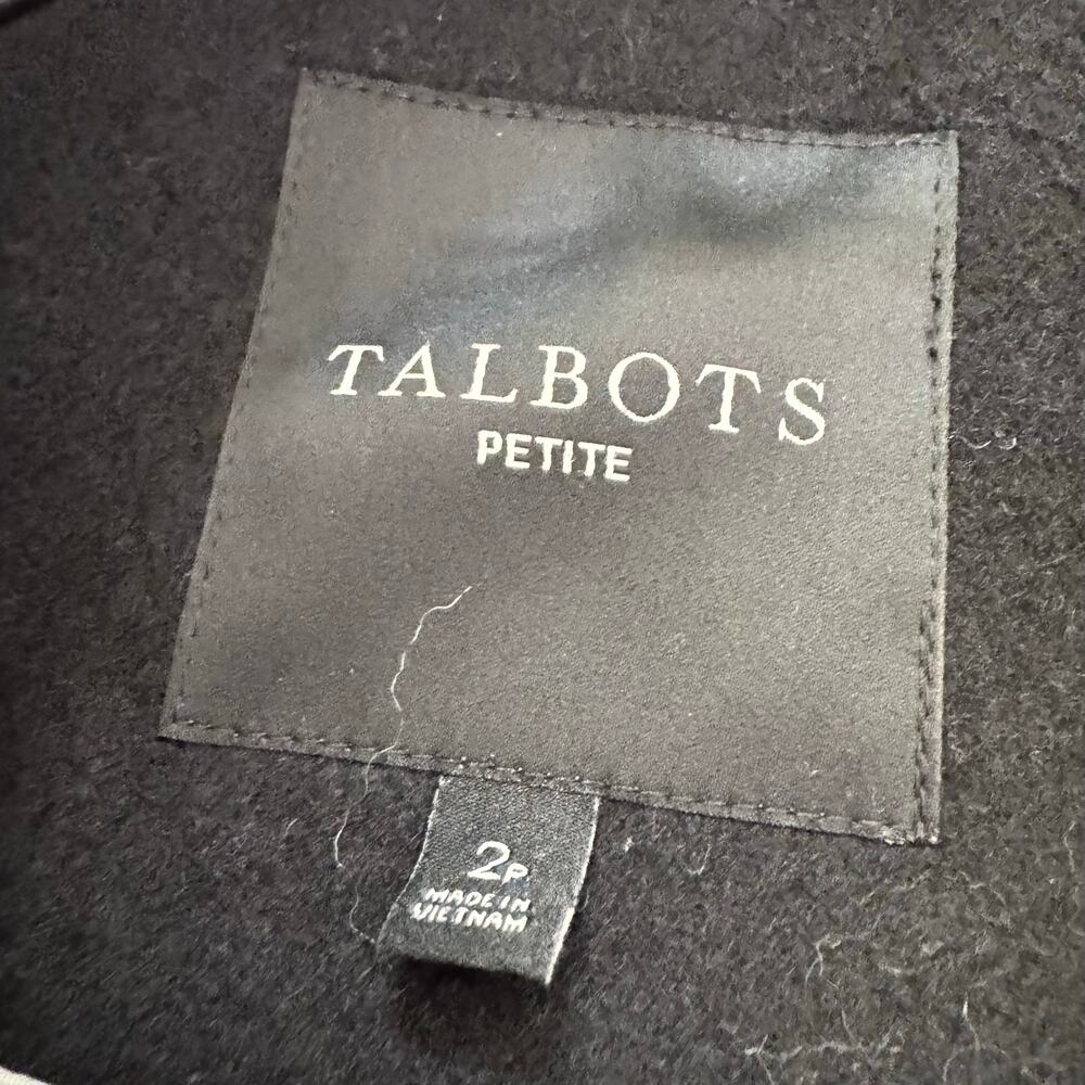 Talbots Black Brushed Wool Coat Womens Size 2P Outdoor Gorpcore Warm Comfy - Picture 6 of 9